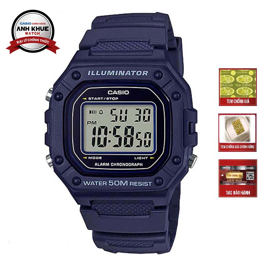 Đồng hồ điện tử nam Casio W-218H-2AVDF dây nhựa | BigBuy360 - bigbuy360.vn