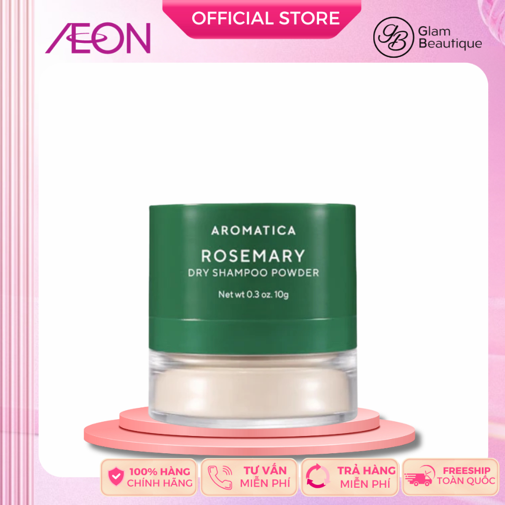 Phấn Gội Khô Aromatica Rosemary Dry Shampoo Powder 10g Glam Beautique