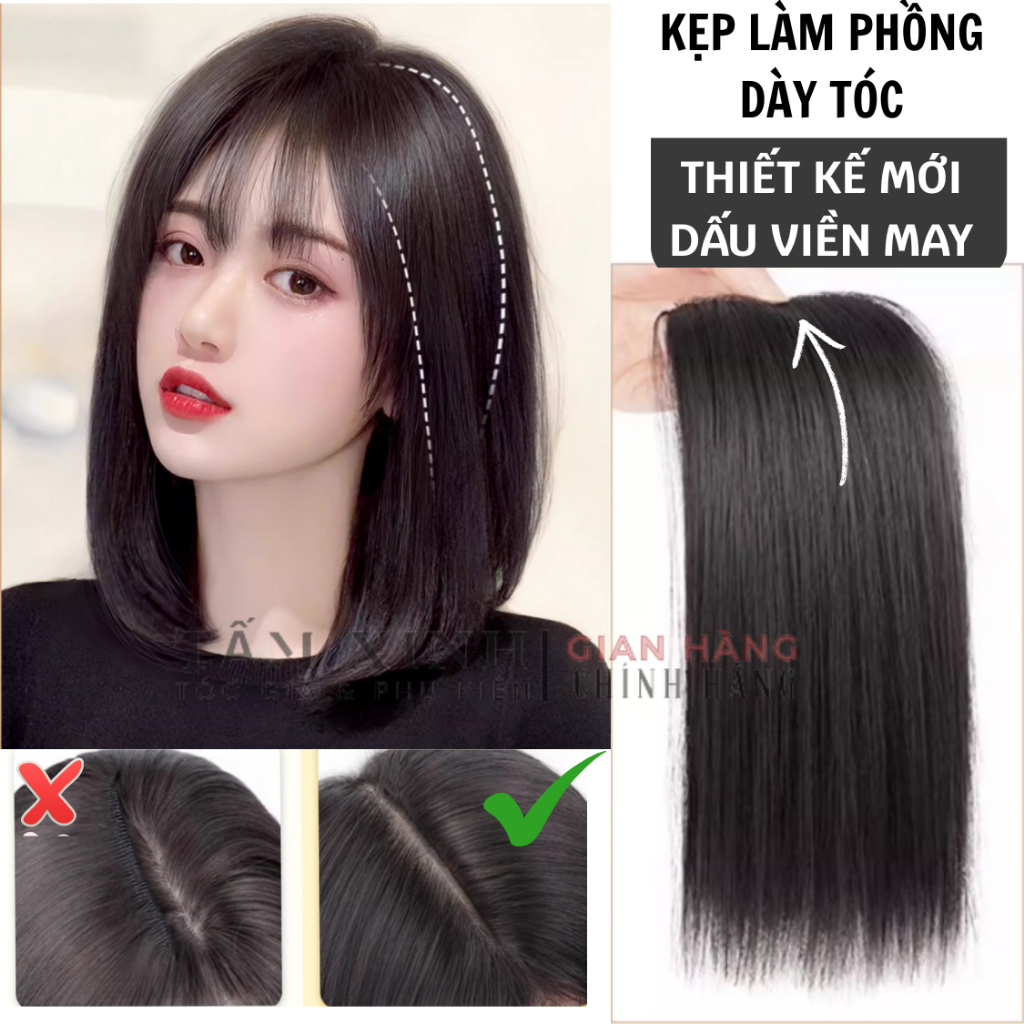 Tóc giả kẹp phồng tóc nữ loại đẹp, kẹp phồng chân tóc giả dài 25 cm - 35 cm - 50 cm - KẸP PHỒNG TÓC 