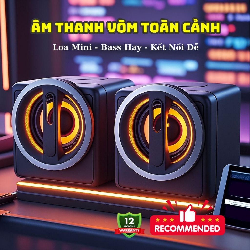 Loa vi tính để bàn CoreX Ezeey Âm Thanh Sống Động, Nhỏ Gọn,  Có Led - Bảo Hành 12 Tháng