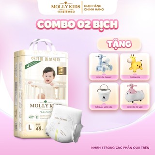   COMBO 2 BỊCH TẶNG XE CHÒI  Tã Bỉm MOLLY KIDS CHÍNH HÃNG Bỉm Dán Quần Thấm Hút Tốt Chống Hăm Chống Tràn 