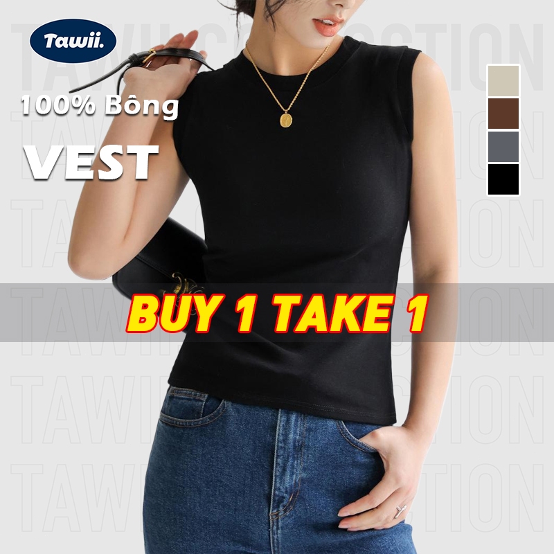 Tawii. Áo ba lỗ nữ One Size Áo 3 lỗ nữ 100% Cotton Áo thun ba lỗ nữ Mềm mại co dãn mạnh Áo Sát Nách