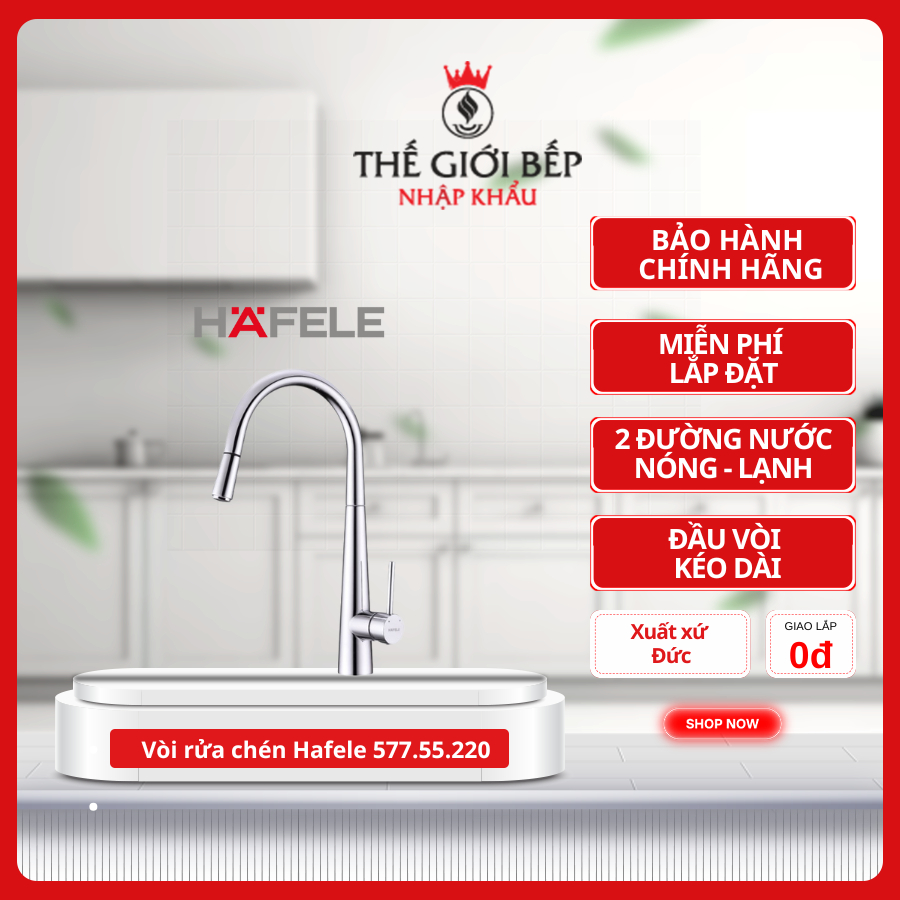 Vòi rửa bát Hafele HT21-CH1P245 577.55.220 - Inox Cao Cấp, Chống Gỉ, Sang Trọng
