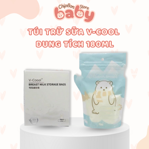 Túi trữ sữa Vcoool 180ml có vòi rót tiện lợi hộp 30 bịch ChipBon Store ( không vỏ hộp)