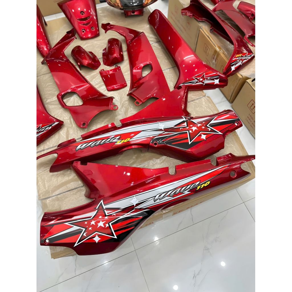 Dàn Áo Wave Đỏ Candy - Tem Ngôi Sao - Hàng 1.1 _ Nhựa Nguyên Sinh