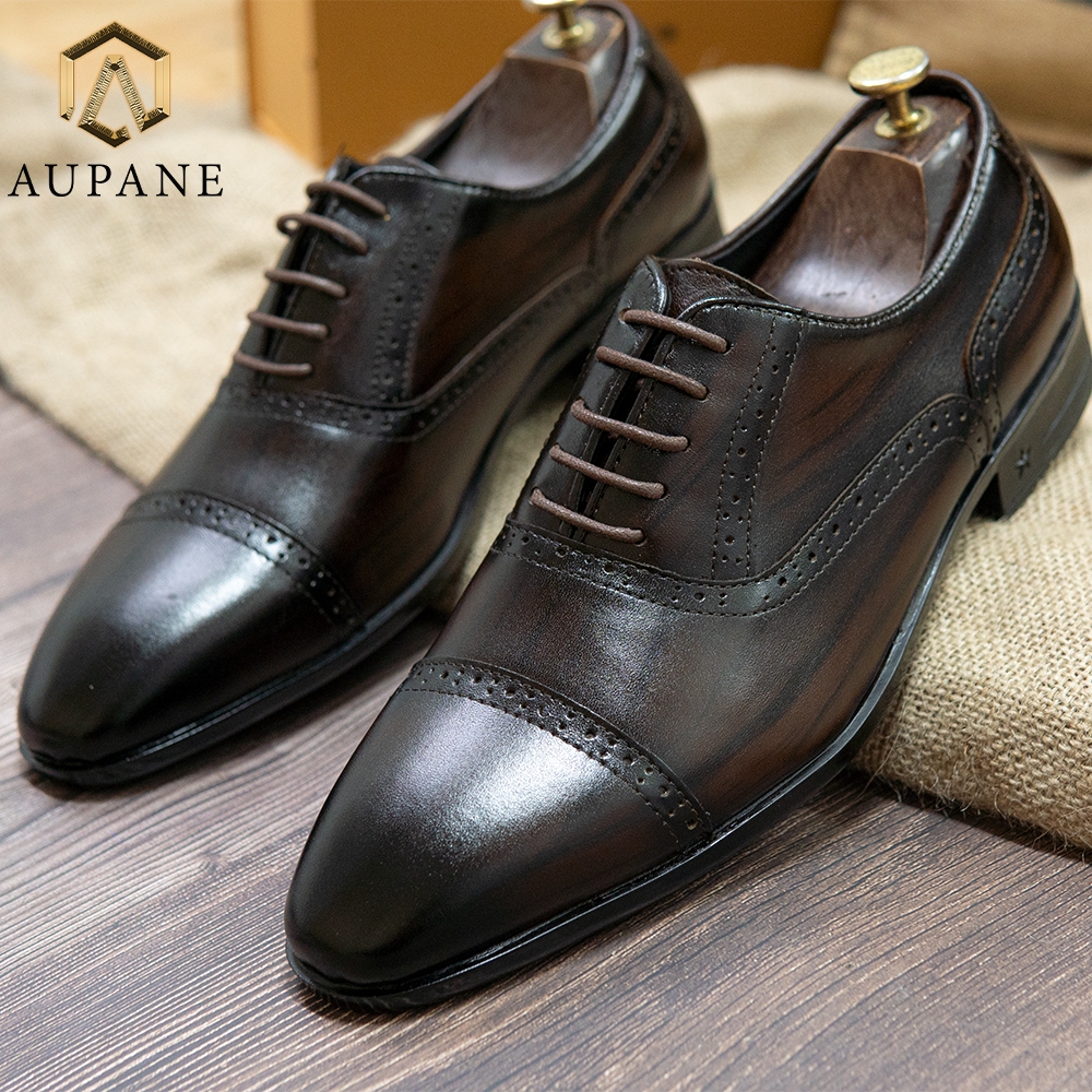 Giày tây nam kiểu dáng oxford da bò thật bảo hành 1 năm - Mã T191
