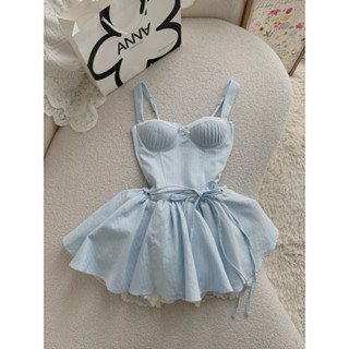  Đầm Kiểu Nữ Hai Dây Xanh Xoè Anna - Lettie Dress 