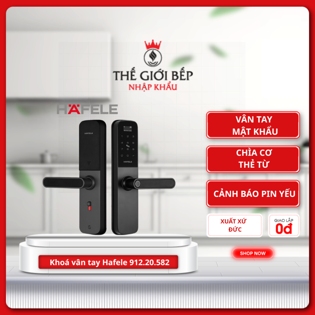 Khoá vân tay Hafele DL6100 912.20.582 - Đa Chức Năng, Bảo Mật Cao, Dễ Sử Dụng
