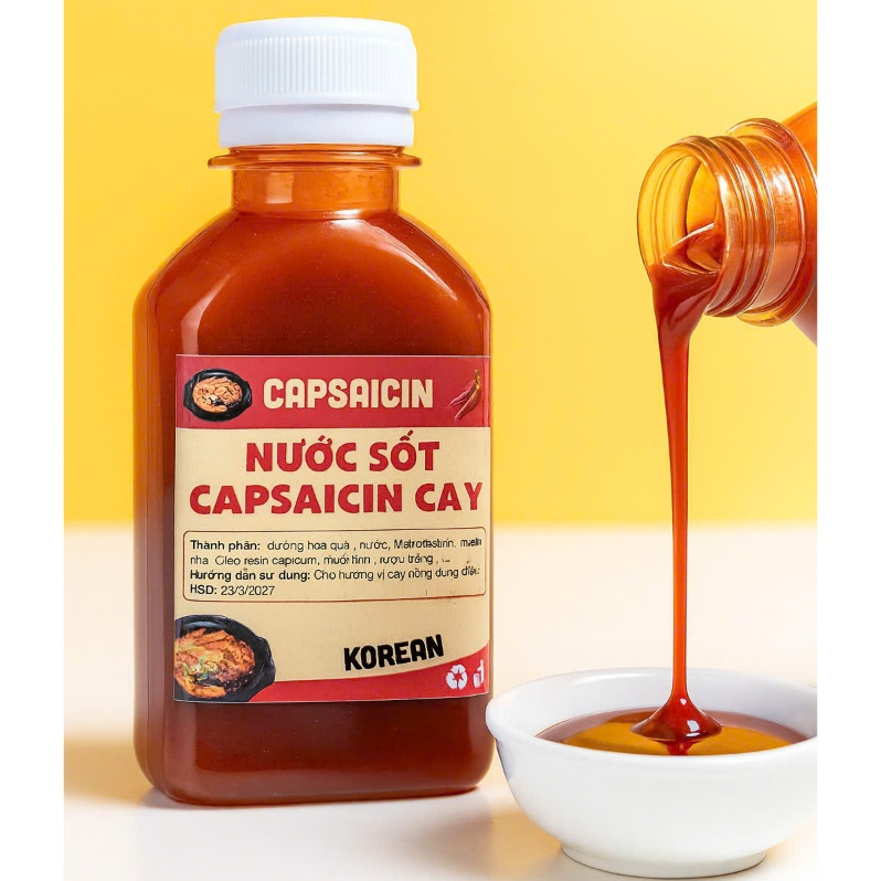 Sốt Ớt Cay, Tinh Dầu Ớt Hàn Quốc (mì cay 7 cấp độ, tokbokki, gà cay, cơm trộn, miến trộn cay) CHAI C