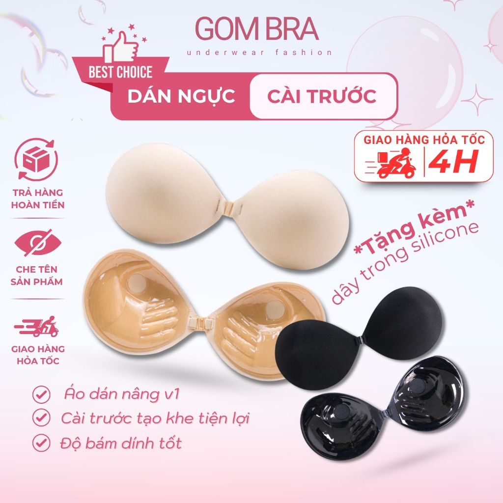 [Deal Trên LIVE] Dán ngực cài trước nâng ngực gom quả tạo khe Gom Bra, thiết kế cúp ngực mút độn ngực 3cm - SA-0127