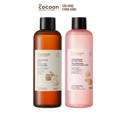 [SVIP] Combo tẩy trang bí đao 500ml + Nước tẩy trang sen Hậu Giang Cocoon 500ml