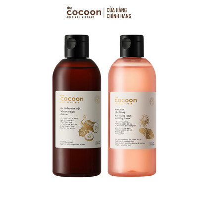 [SVIP] Combo Gel bí đao rửa mặt 310ml + Nước sen Hậu Giang (toner) Cocoon 310ml