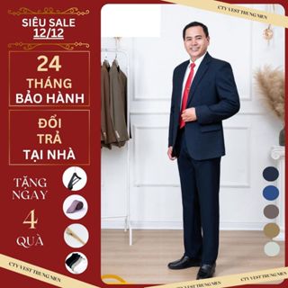 Bộ vest nam trung niên.vest nam vải tuytsi 2 khuyhàng xuất khẩu