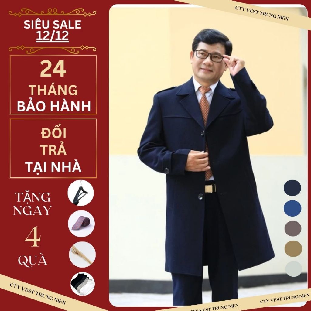 áo dạ nam trung niên.áo dạ nam trung niên 4 cúc lịch lãm.