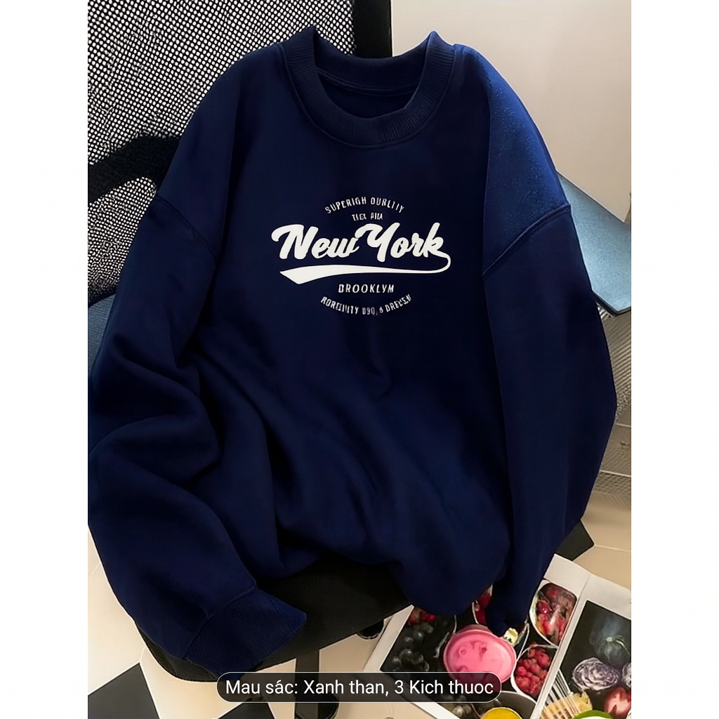 Áo swt NEW YORK nhiều phân loại chất nỉ bông cao cấp.hoodie cổ tròn form rộng nam nữ mặc đẹp