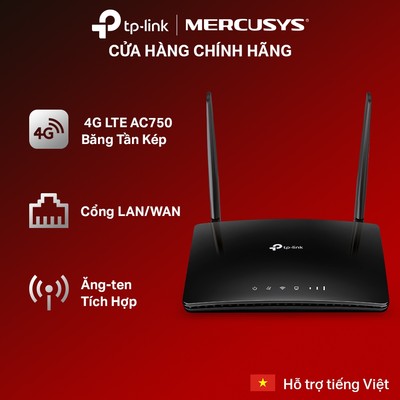 Bộ Phát Sóng Wi-Fi Router 4G LTE TP-Link Archer MR202 | Wi-Fi AC750, Hai Băng Tần