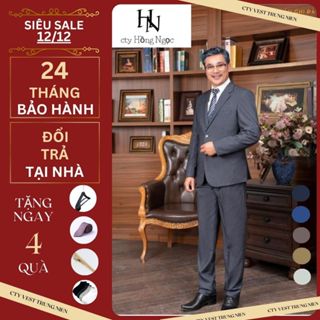 Mã Giảm Giá POROMAN LUXURY 2626 bộ vest nam trung niên. bộ vest trung niên hai khuy cao cấp nhất