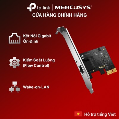 Card Mạng Mercusys MA210E | Kết Nối Gigabit Ổn Định, Hỗ Trợ Flow Control, EEE & Wake-on-LAN