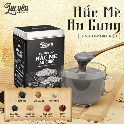 Ngũ Cốc Ăn Sáng Bột Hắc Mè An Cung Lạc Yên Foods – Bột Mè Đen Nguyên Chất Mix Các Loại Đậu Và Hạt