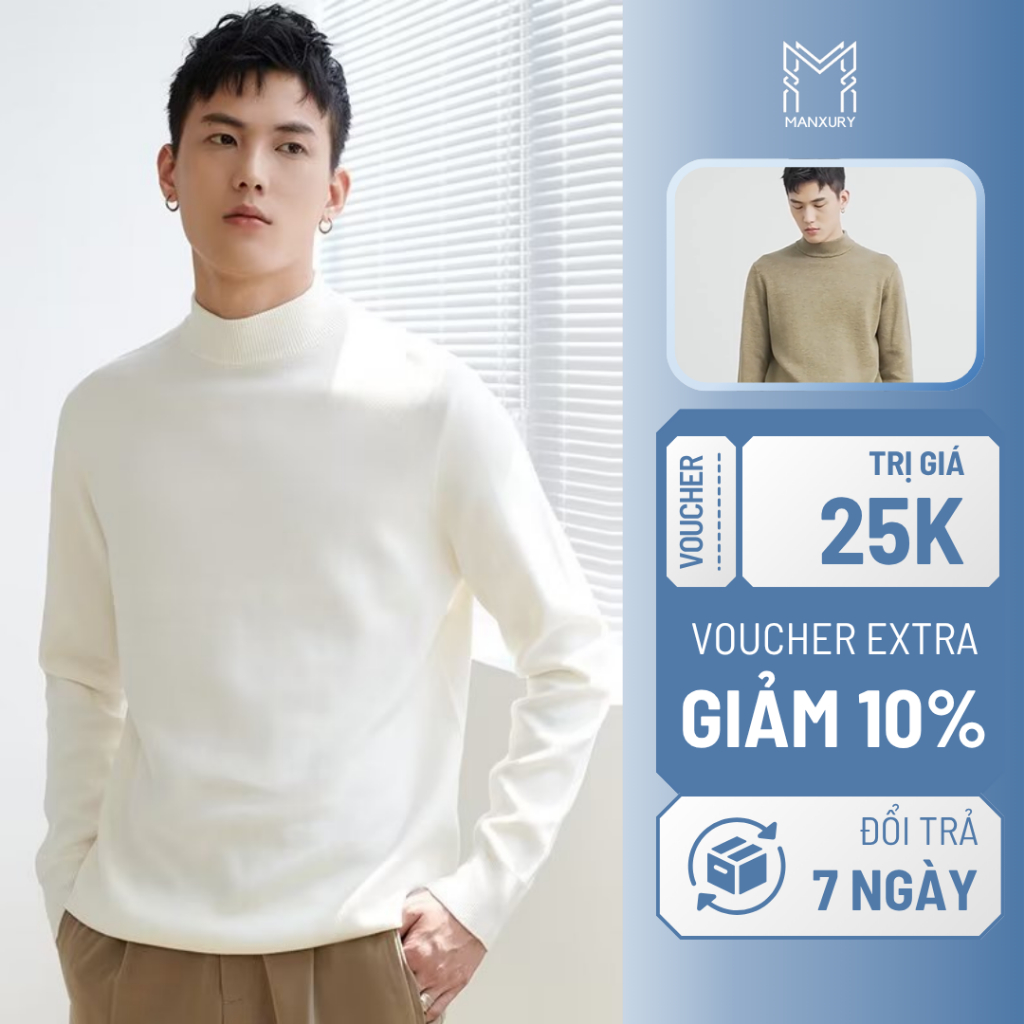 Áo Nam Giữ Nhiệt Cổ Lọ 3 Phân Dài Tay Chất Giữ Nhiệt Len Lông Thỏ Đẹp Áo Thu Đông Hàn Quốc L01