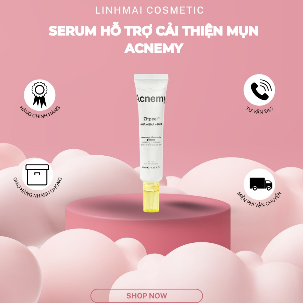 [HÀNG CÔNG TY] Serum Hỗ Trợ Cải Thiện Mụn Acnemy Zitpeel AHA + BHA + PHA 40ml