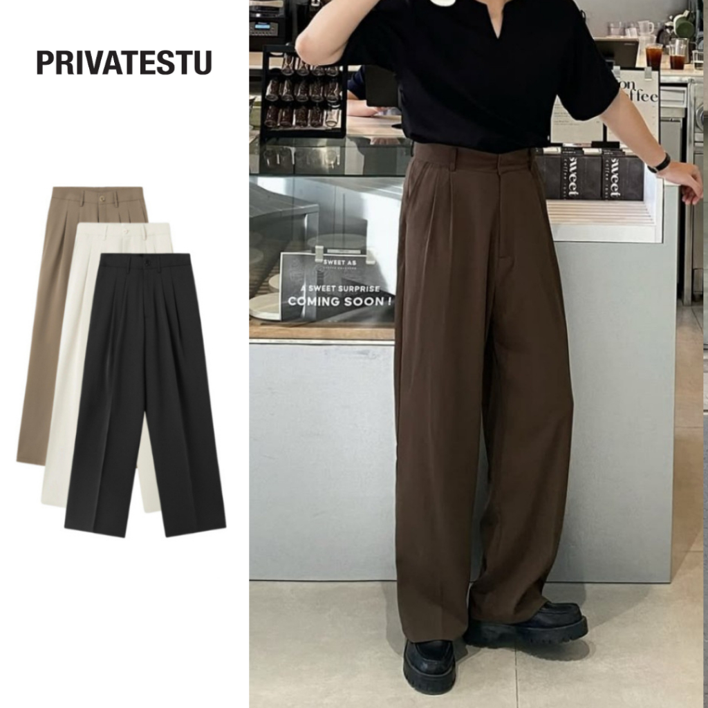 Quần Âu Ống Rộng PRIVATESTU Wide Leg Trousers Nam Nữ Unisex Local Brand [QA01]