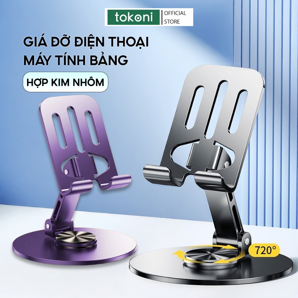 Giá Đỡ Điện Thoại Máy Tính Bảng JYoohome Kệ Đỡ Điện Thoại Hợp Kim Nhôm Xoay 720 Độ Gấp Gọn Tiện Lợi