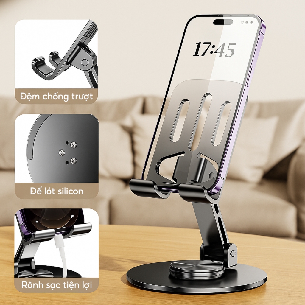 Giá Đỡ Điện Thoại Máy Tính Bảng JYoohome Kệ Đỡ Điện Thoại Hợp Kim Nhôm Xoay 720 Độ Gấp Gọn Tiện Lợi | BigBuy360 - bigbuy360.vn
