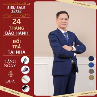 Bộ Vest Nam Trung Niên vest Trung Tuổi dáng suông hai khuy Cao Cấp