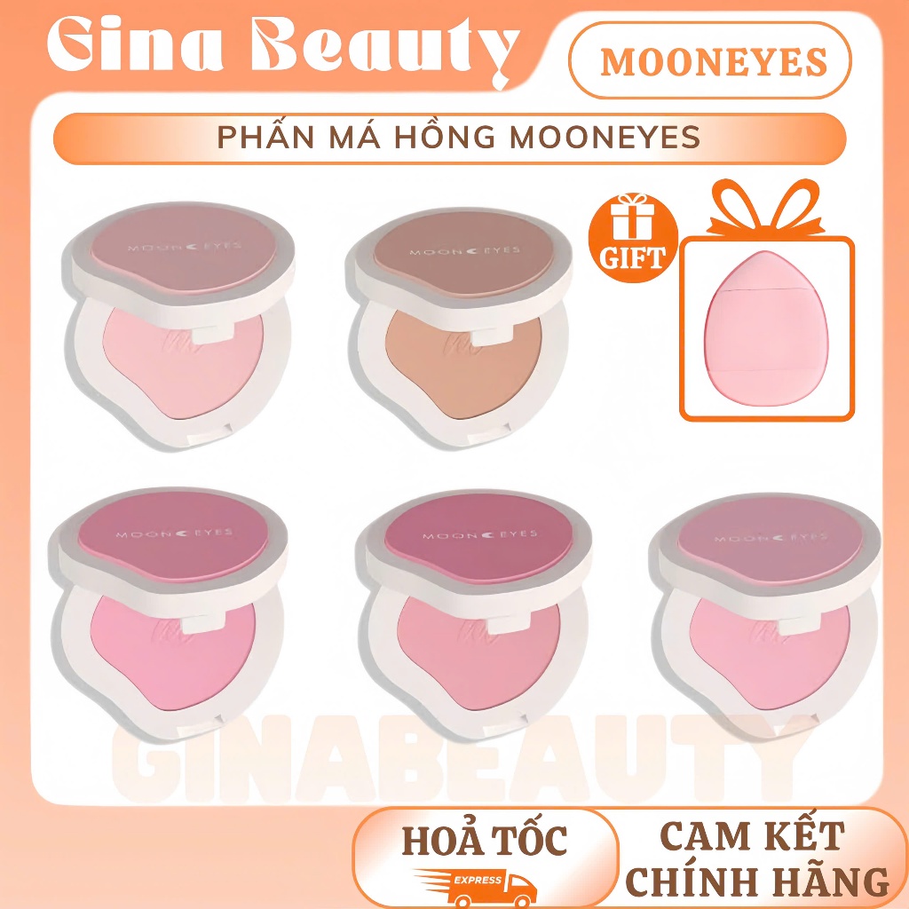 Moon Eyes Phấn Má Hồng MOONEYES Dạng Bột má hồng mooneyes Trang điểm tự nhiên lâu trôi GINABEAUTY