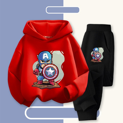 Quần áo bé trai BOBDOG sét áo hoodie quần nỉ da cá in hình siêu anh hùng cho bé HX-BDO99