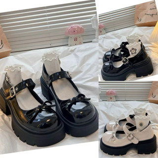 [Peinn] Giày búp bê nữ Oxford nữ 5cm tăng chiều cao phối nơ chất da bóng siêu đẹp mã qv91