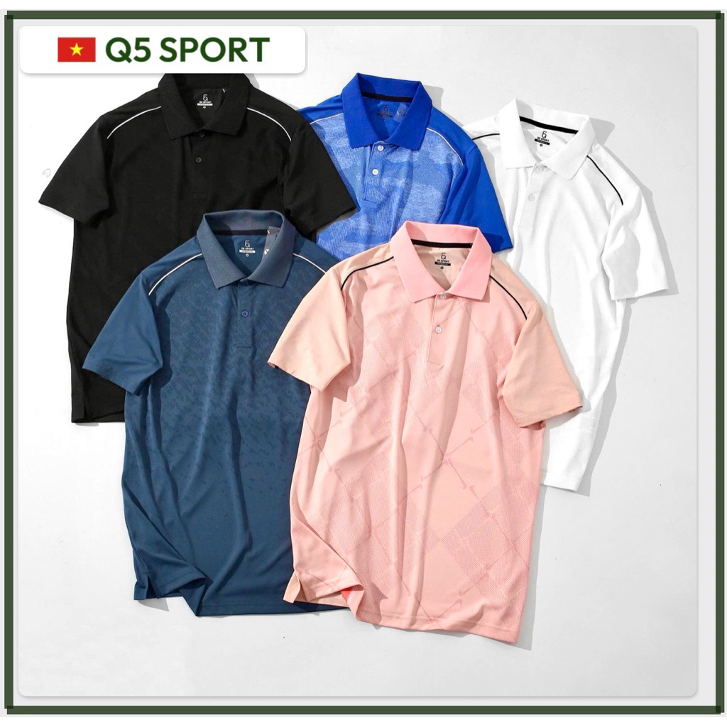 Áo Polo Thể Thao Cổ Bẻ Cao Cấp Q5 Sport - Họa Tiết Chìm Chơi Tennis, Pickleball,cầu long (att95)