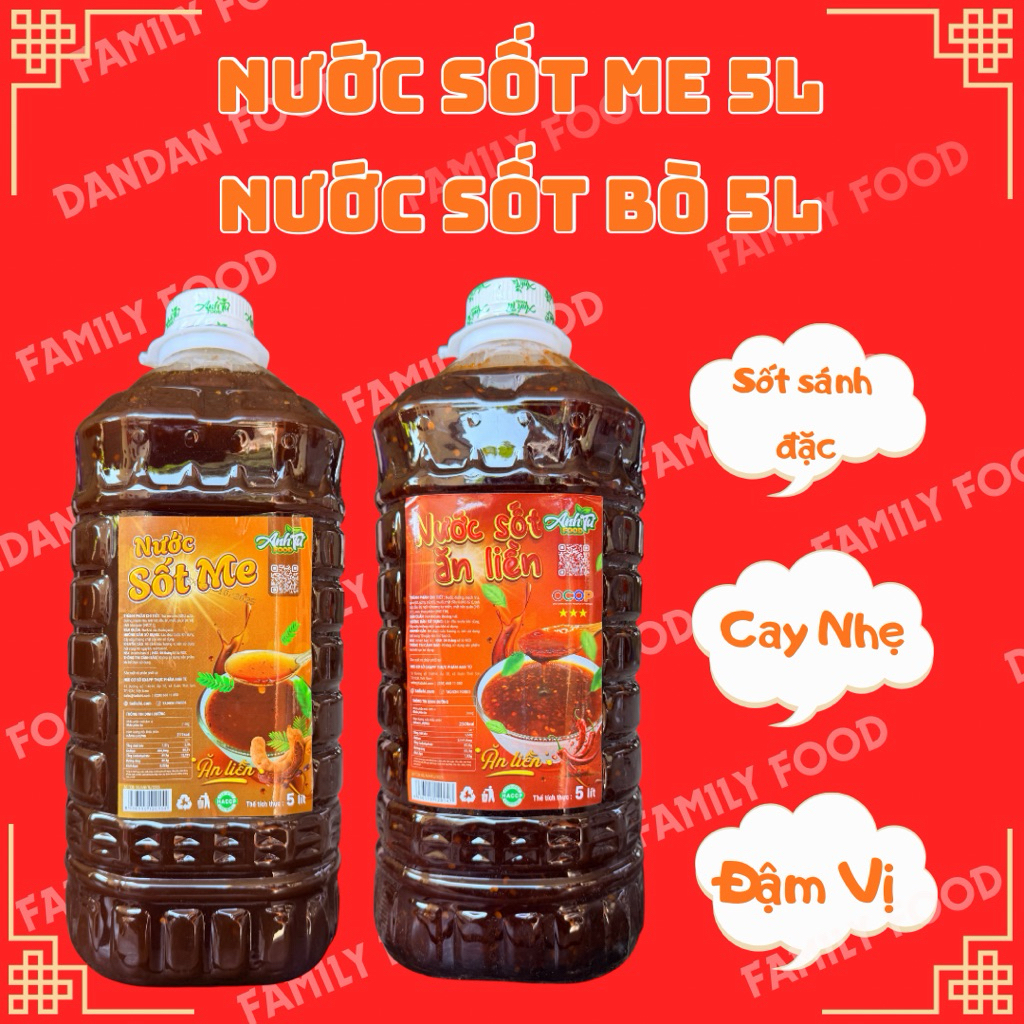 Nước sốt bò,nước sốt me Anh Tú làm bánh tráng,món gỏi,sốt ướp thịt nướng,nước chấm thịt nướng(2L,5L)
