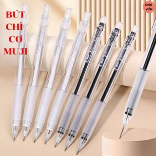  Bút Chì Bấm Cơ Học Phong Cách Muji Trong Suốt Tiện Lợi Dành Cho Học Sinh - Trạm Sinh Viên   BCBMJ   