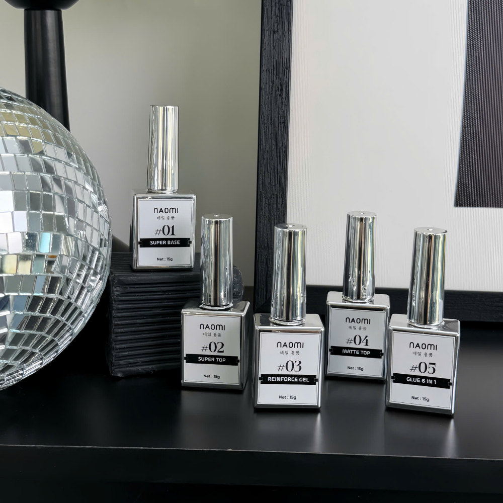 Supper Base Top Naomi chính hãng GLUE GEL , Top phủ bóng, Cứng móng, Top lì , nail 15ml