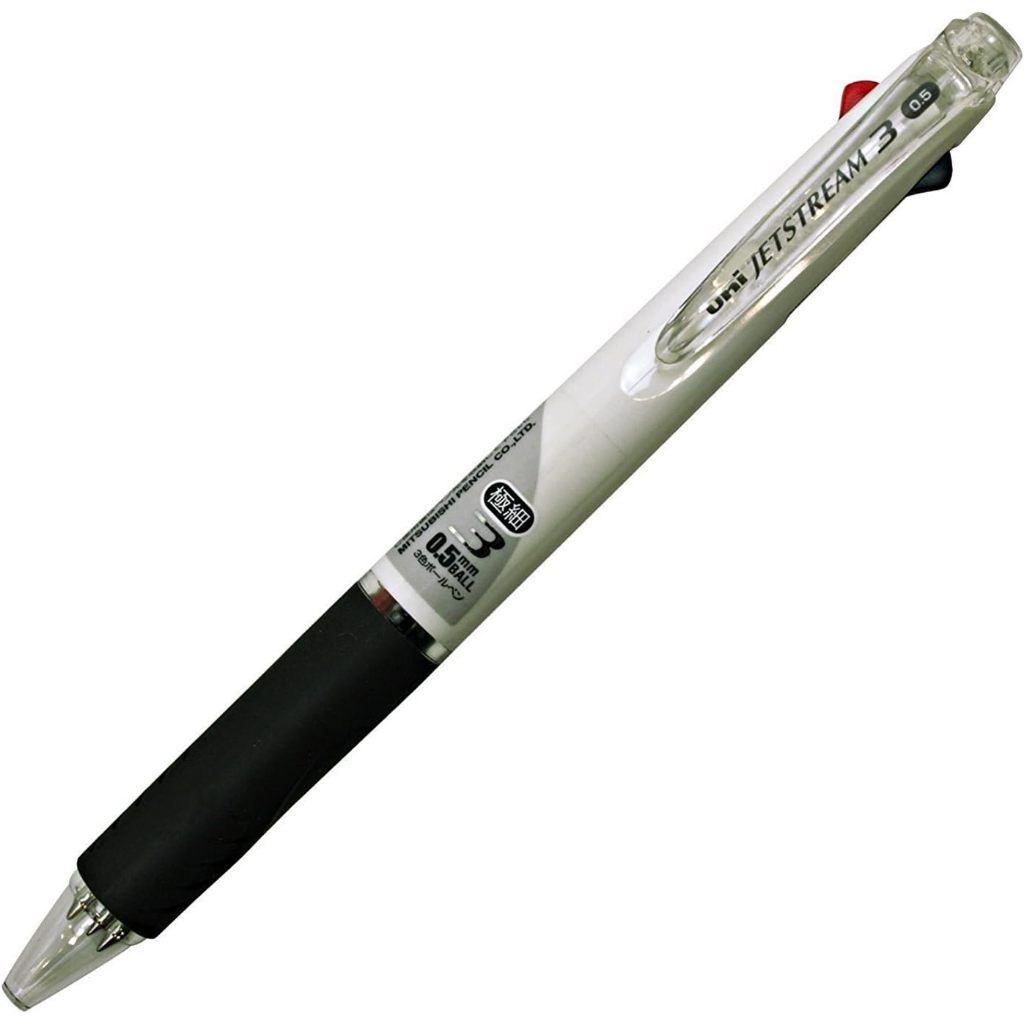 Made in Japan Mitsubishi Pencil 3-Color Ballpoint Pen Jetstream 0.5 White Easy Writing SXE340005.1