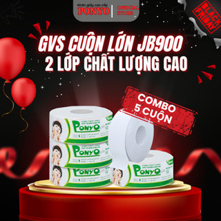  Combo 5 cuộn Giấy vệ sinh cuộn lớn chất lượng cao PONYO JB900 2 lớp 900g - Thiên An Nam paper 