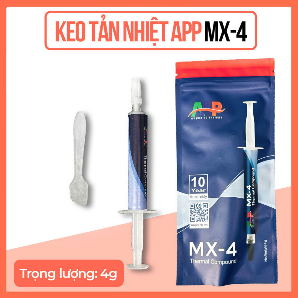 Keo Tản Nhiệt AAP MX-4 (4g) – Độ Dẫn Nhiệt 12.5 W/mK – Không Dẫn Điện – Hiệu Suất Cao Cho CPU/GPU