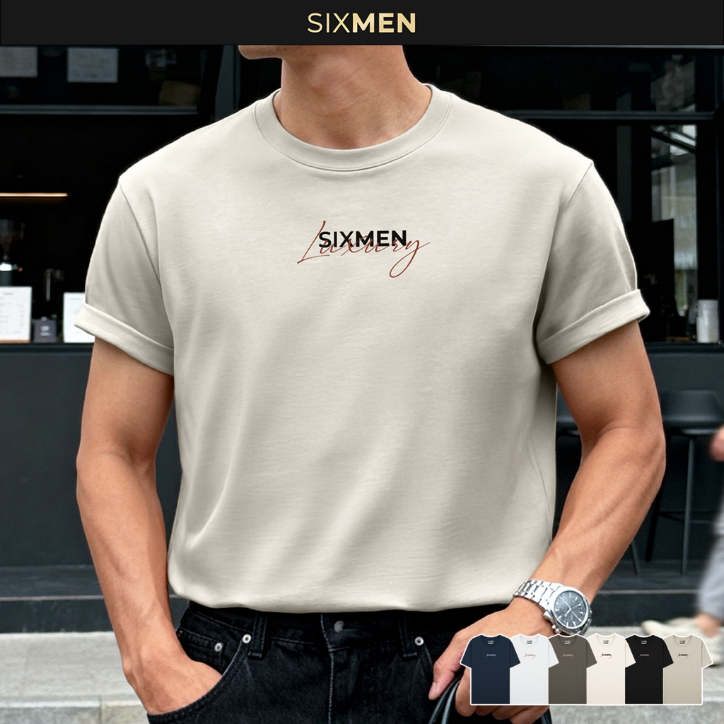 Áo thun nam TSHIRT SIXMEN LUXURY Ver 1 cổ tròn vải cotton cao cấp co giãn, thoáng mát, thanh lịch