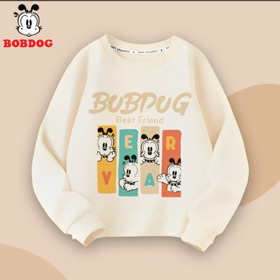 Áo dài tay bé trai hàn quốc BOBDOG, sweater da cá cotton ấm áp thoải mái in hình dễ thương cho bé