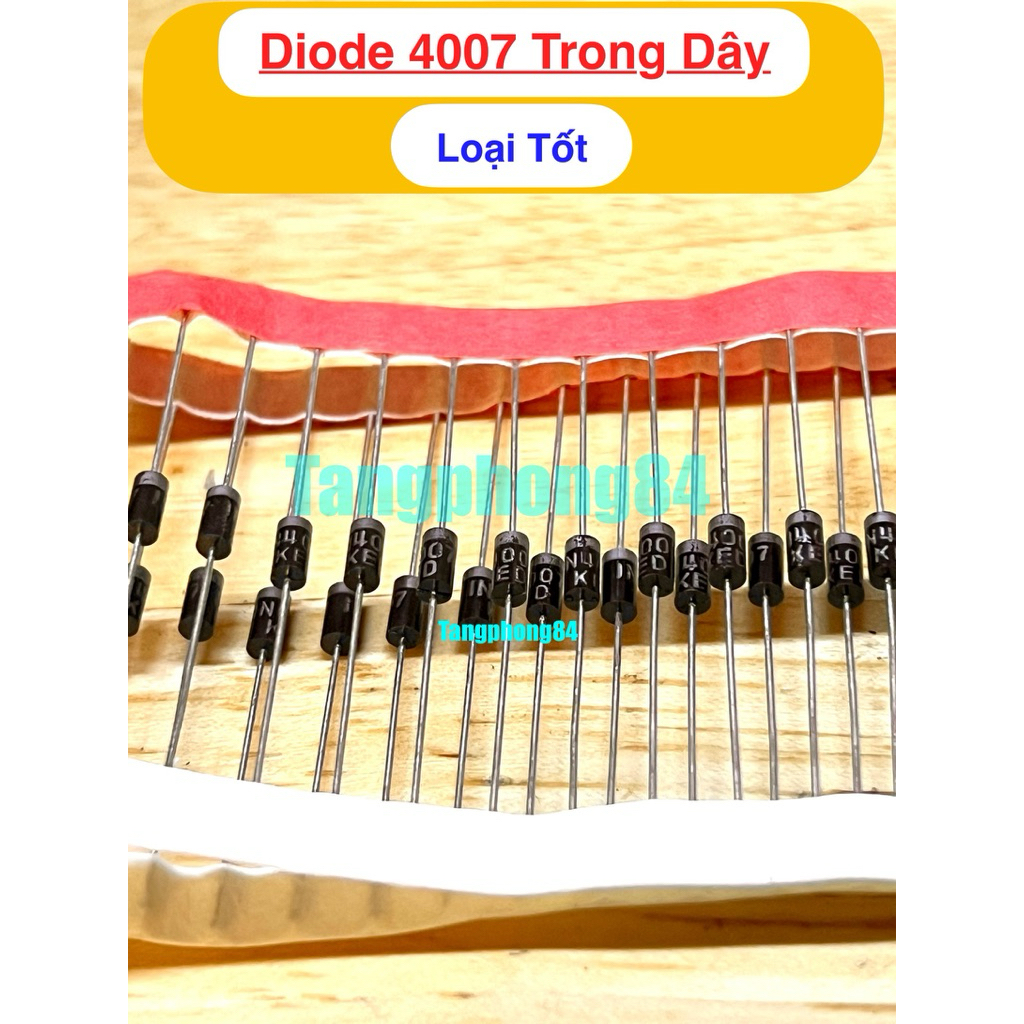 Diode 4007 loại tốt. Giá bán 1 bịt 50 con là 45k