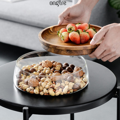 Khay Đựng Mứt Tết ONGTRE Bằng Tre Kèm Hũ Sứ, Khay Bánh Kẹo, Trang Trí Bàn Khách, Quà Tặng Tết