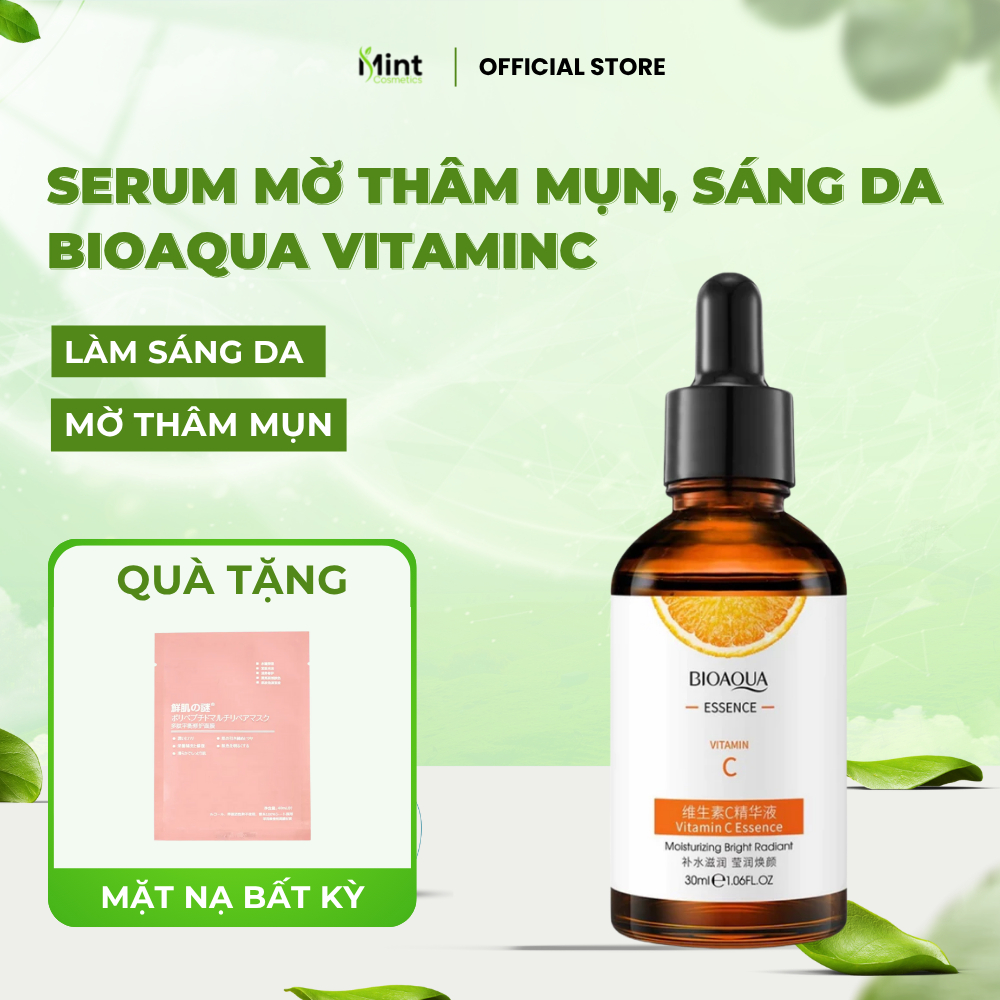 Serum Vitamin C Bioaqua Sáng Da, Mờ Thâm, Kiềm Dầu - Tinh Chất Dưỡng Trắng Xóa Thâm Nám BIOAQUA Giảm