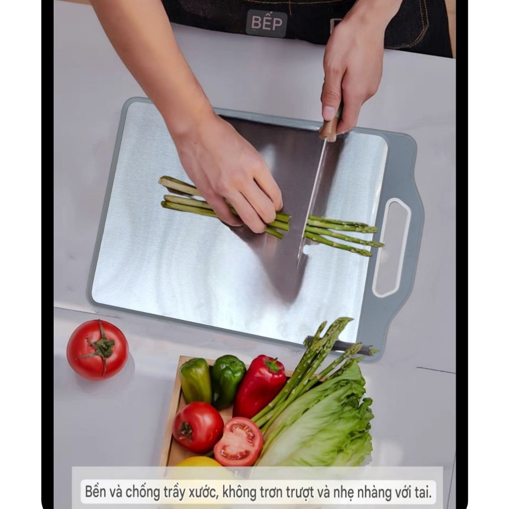 Thớt 2 Mặt Kháng Khuẩn – Êm Dao – Hạn Chế Tiếng Ồn – Bền Đẹp Lâu Dài - Thớt Inox & Lúa Mạch Loại Dày
