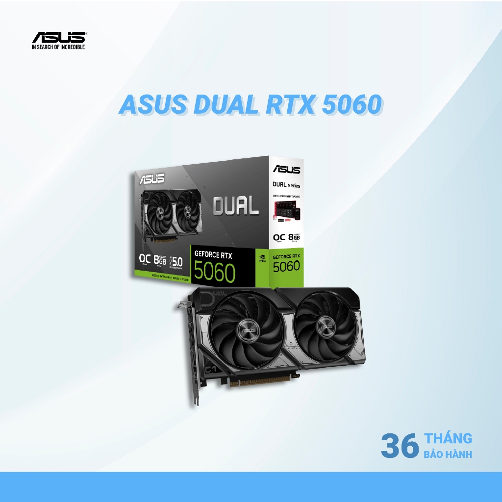 VGA ASUS Dual RTX 5060 8GB GDDR7 OC Edition (Dual RTX-5060-8GB) - BH 36 tháng