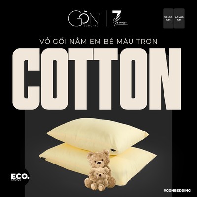 [Nhiều màu] Vỏ Gối Nằm Cho Bé Gòn Bedding Cotton 100% Hàn Quốc 35x50 cm | 40x60 cm