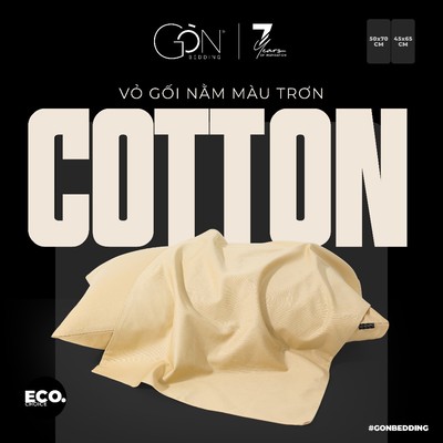 [Nhiều màu] 01 Vỏ Gối Nằm Gòn Bedding Cotton 100% Hàn Quốc Màu Trơn 50x70 cm | 45x65 cm