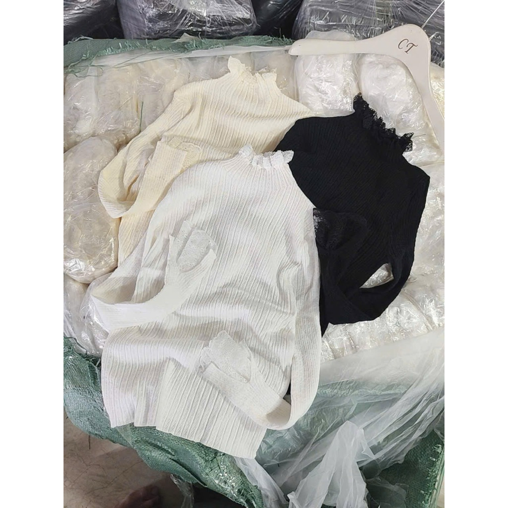 Áo Len Mỏng Giữ Nhiệt Phối Cổ Tay Ren Tiểu Thư siêu xinh style Ulzzang-Dành Cho Nữ | BigBuy360 - bigbuy360.vn