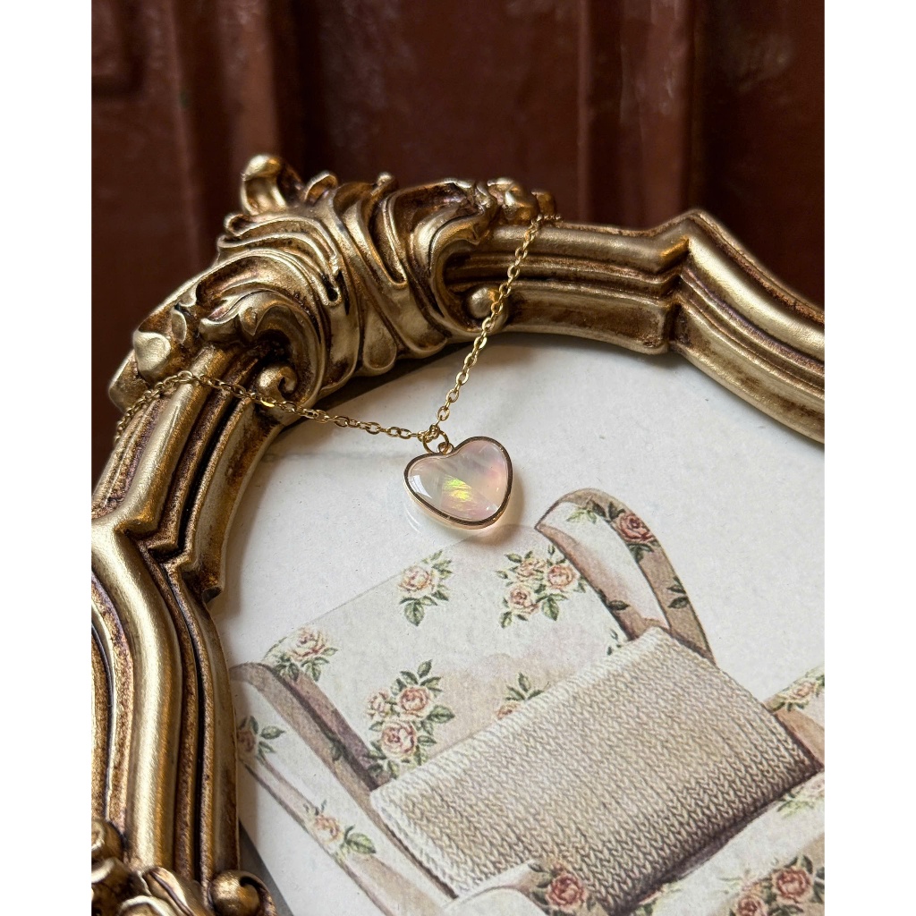 Dây Chuyền Trái Tim Ánh Xà Cừ Hồng 2ABNORMAL